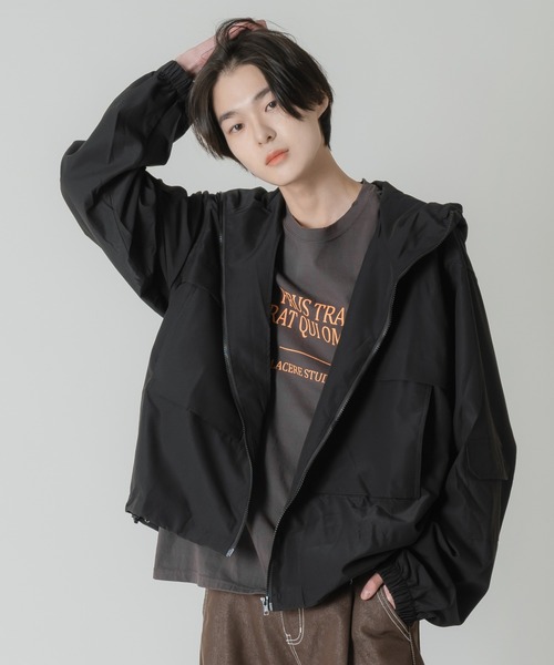 Wilderness フード付きナイロンジャケット M Motor Samurai ウインドブレーカー ジャケット 風よけ 超軽量