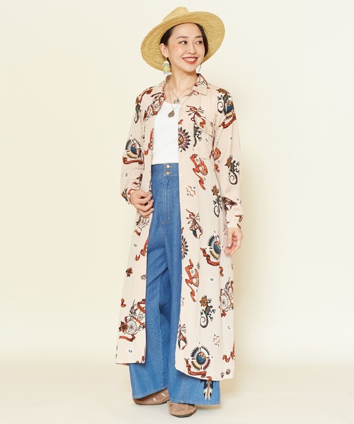 チャイハネ（チャイハネ）の「【チャイハネ】サンティーシャツワンピース（シャツワンピース・レディース・ターコイズブルー/パープル/カーキ/ブラック/ベージュ・FREE）」の16枚目の写真