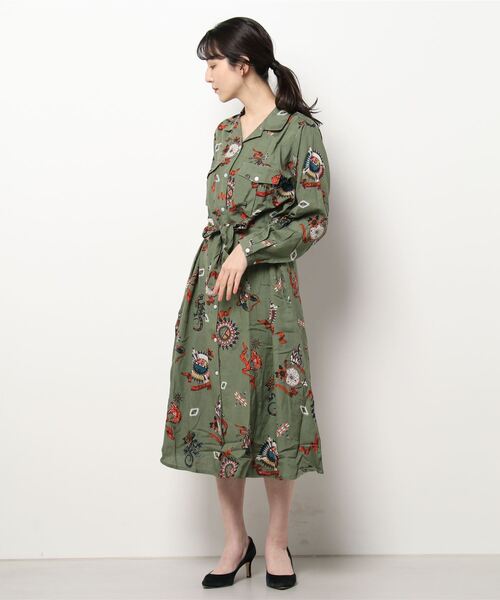 チャイハネ（チャイハネ）の「【チャイハネ】サンティーシャツワンピース（シャツワンピース・レディース・ターコイズブルー/パープル/カーキ/ブラック/ベージュ・FREE）」の17枚目の写真