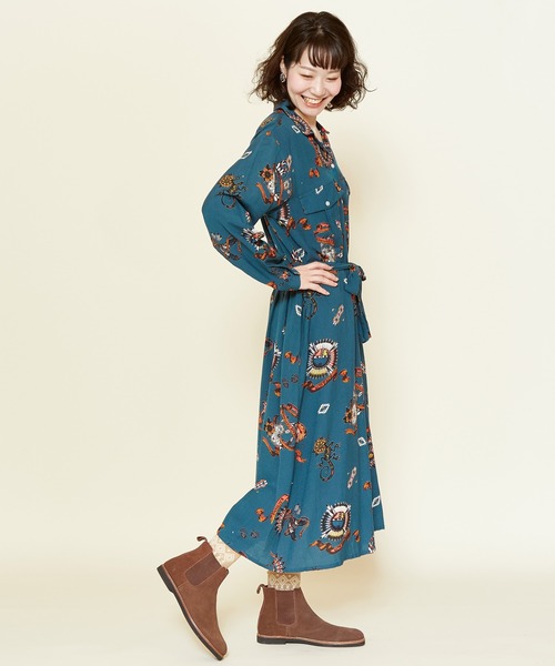 チャイハネ（チャイハネ）の「【チャイハネ】サンティーシャツワンピース（シャツワンピース・レディース・ターコイズブルー/パープル/カーキ/ブラック/ベージュ・FREE）」の19枚目の写真