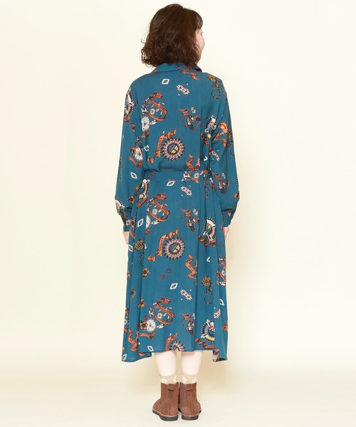 チャイハネ（チャイハネ）の「【チャイハネ】サンティーシャツワンピース（シャツワンピース・レディース・ターコイズブルー/パープル/カーキ/ブラック/ベージュ・FREE）」の20枚目の写真