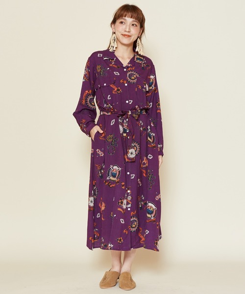 チャイハネ（チャイハネ）の「【チャイハネ】サンティーシャツワンピース（シャツワンピース・レディース・ターコイズブルー/パープル/カーキ/ブラック/ベージュ・FREE）」の22枚目の写真