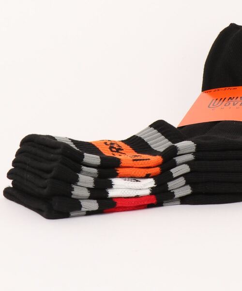 UNIVERSAL OVERALL(ユニバーサルオーバーオール)の「【UNIVERSALOVERALL/ユニバーサルオーバーオール】トップラインロゴ入りクォ-ターソックス(靴下) 3足組(ソックス/靴下・メンズ・ホワイト/ブラック・FREE)」の4枚目の写真