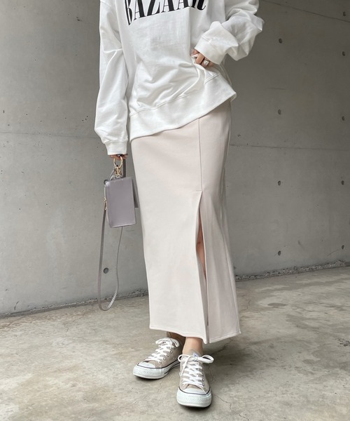 DouDou（ドゥドゥ）の「ポンチスリットスカート（スカート・レディース・ベージュ・38/36）」の14枚目の写真