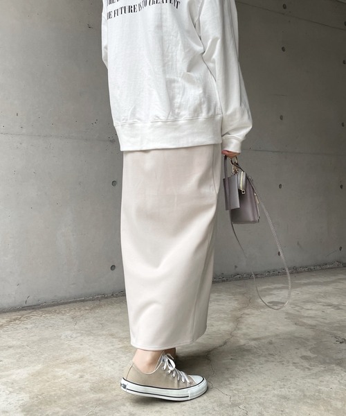 DouDou（ドゥドゥ）の「ポンチスリットスカート（スカート・レディース・ベージュ・38/36）」の6枚目の写真