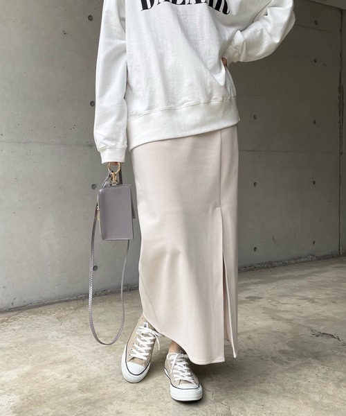 DouDou（ドゥドゥ）の「ポンチスリットスカート（スカート・レディース・ベージュ・38/36）」の10枚目の写真