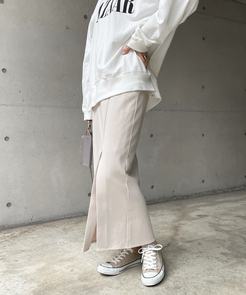 DouDou（ドゥドゥ）の「ポンチスリットスカート（スカート・レディース・ベージュ・38/36）」の8枚目の写真