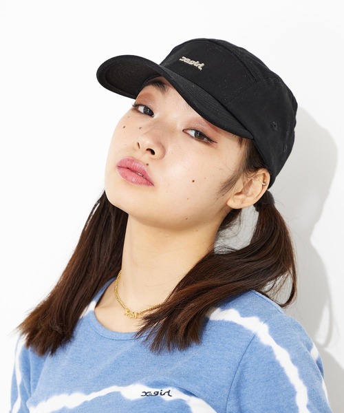 X-girl（エックスガール）の「MILLS LOGO JET CAP（キャップ・レディース・ブラック/ベージュ・ONE SIZE）」の3枚目の写真