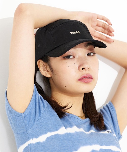 X-girl（エックスガール）の「MILLS LOGO JET CAP（キャップ・レディース・ブラック/ベージュ・ONE SIZE）」の4枚目の写真