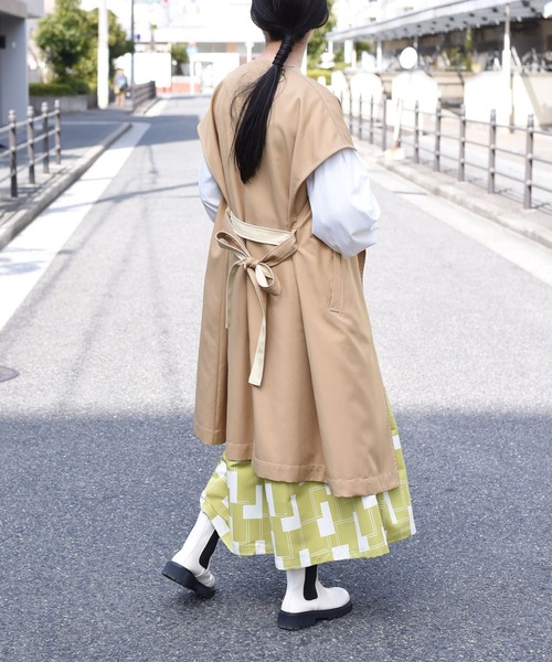 LHELBIE(レルビエ)の「グログランプリントタックスカート(スカート・レディース・ブラック/グリーン/オフホワイト/ネイビー・M)」の18枚目の写真