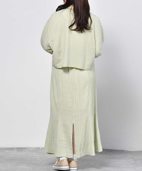 ems excite（エムズエキサイト）の「ギンガムチェックカットカーデ（カーディガン/ボレロ・レディース・オレンジ系その他/ブラック系その他/グリーン系その他・FREE）」の14枚目の写真