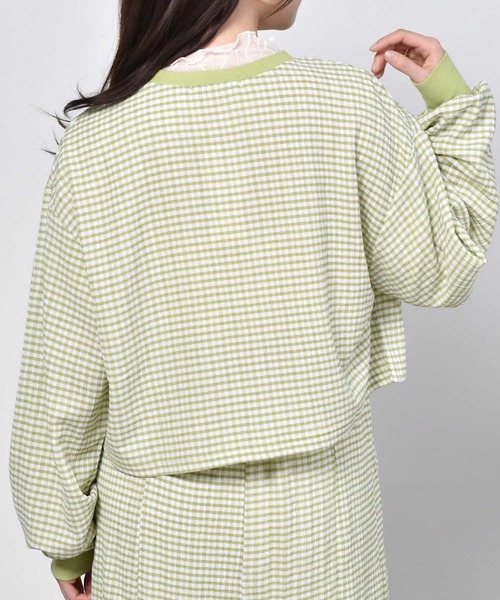 ems excite（エムズエキサイト）の「ギンガムチェックカットカーデ（カーディガン/ボレロ・レディース・オレンジ系その他/ブラック系その他/グリーン系その他・FREE）」の18枚目の写真