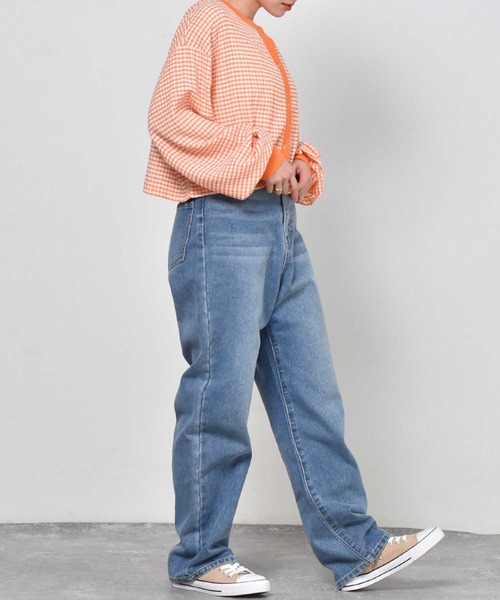 ems excite（エムズエキサイト）の「ギンガムチェックカットカーデ（カーディガン/ボレロ・レディース・オレンジ系その他/ブラック系その他/グリーン系その他・FREE）」の8枚目の写真