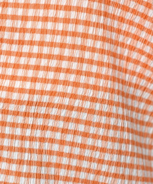 ems excite（エムズエキサイト）の「ギンガムチェックカットカーデ（カーディガン/ボレロ・レディース・オレンジ系その他/ブラック系その他/グリーン系その他・FREE）」の6枚目の写真