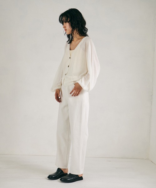 4youstory（フォーユーストーリー）の「【4youstory】2wayシアーニットカーディガン（カーディガン/ボレロ・レディース・ブラック/パープル/グリーン/アイボリー・MEDIUM）」の6枚目の写真