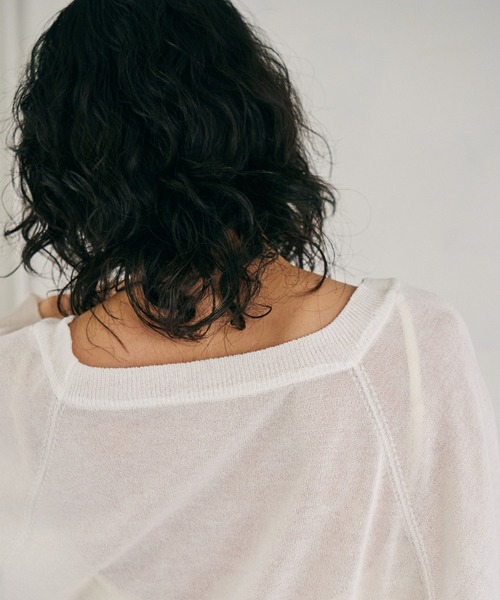 4youstory（フォーユーストーリー）の「【4youstory】2wayシアーニットカーディガン（カーディガン/ボレロ・レディース・ブラック/パープル/グリーン/アイボリー・MEDIUM）」の10枚目の写真