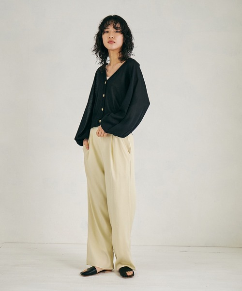 4youstory（フォーユーストーリー）の「【4youstory】2wayシアーニットカーディガン（カーディガン/ボレロ・レディース・ブラック/パープル/グリーン/アイボリー・MEDIUM）」の11枚目の写真