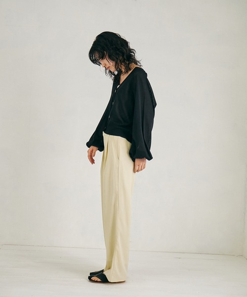 4youstory（フォーユーストーリー）の「【4youstory】2wayシアーニットカーディガン（カーディガン/ボレロ・レディース・ブラック/パープル/グリーン/アイボリー・MEDIUM）」の12枚目の写真