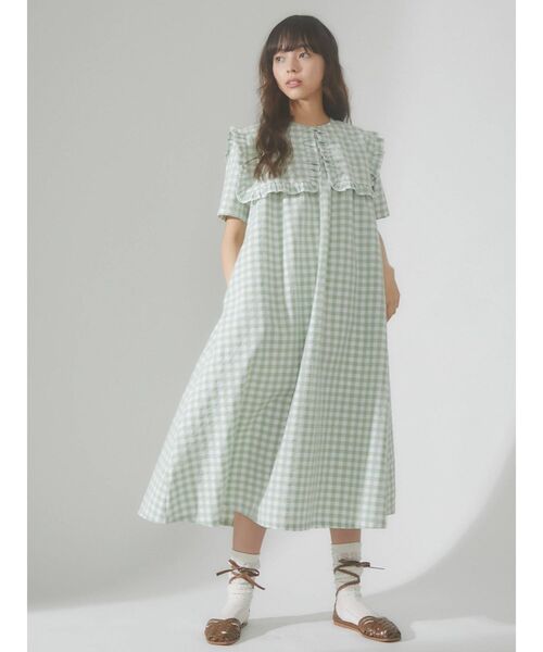 merry jenny（メリージェニー）の「flower刺繍ギンガムワンピース（ワンピース・レディース・ブラック/グリーン・FREE）」の22枚目の写真