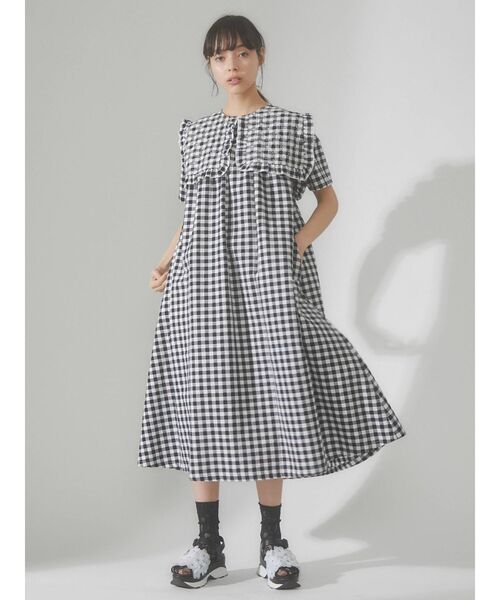 merry jenny（メリージェニー）の「flower刺繍ギンガムワンピース（ワンピース・レディース・ブラック/グリーン・FREE）」の19枚目の写真