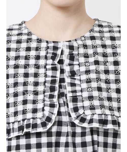 merry jenny（メリージェニー）の「flower刺繍ギンガムワンピース（ワンピース・レディース・ブラック/グリーン・FREE）」の9枚目の写真