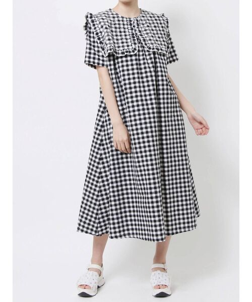 merry jenny（メリージェニー）の「flower刺繍ギンガムワンピース（ワンピース・レディース・ブラック/グリーン・FREE）」の13枚目の写真