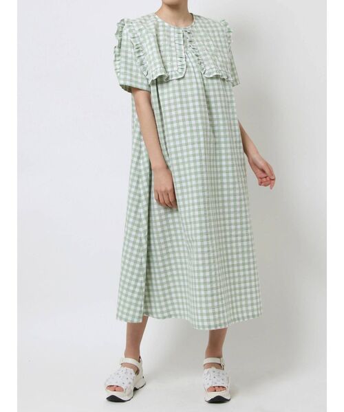 merry jenny（メリージェニー）の「flower刺繍ギンガムワンピース（ワンピース・レディース・ブラック/グリーン・FREE）」の21枚目の写真