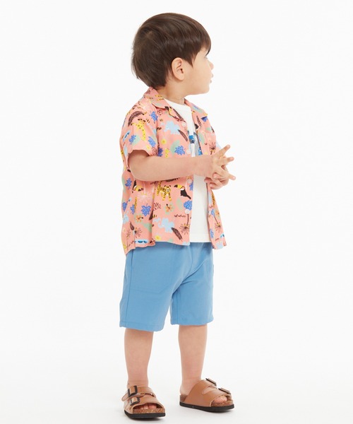 Moujonjon(ムージョンジョン)の「アニマル柄オープンカラーシャツ(シャツ/ブラウス・キッズ・ピンク/グリーン・140/90/100/120/130/110)」の9枚目の写真