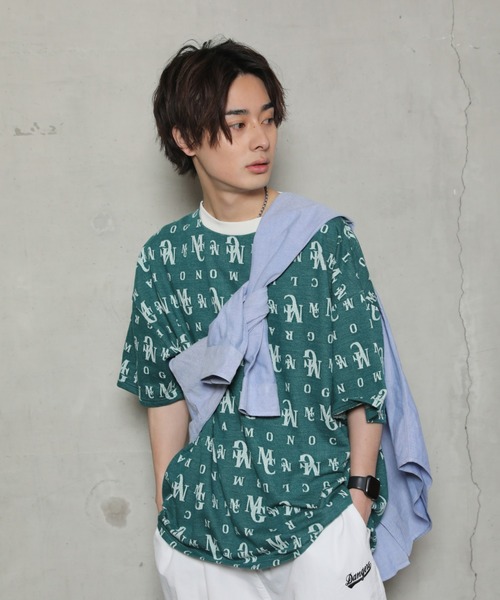SPINNS（スピンズ）の「MGMC ジャガード Tシャツ（Tシャツ/カットソー・メンズ・グリーン/ブラック/アイボリー・ONESIZE）」の3枚目の写真