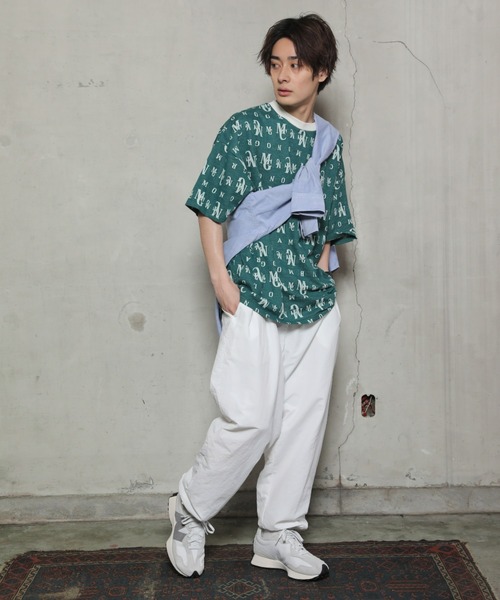 SPINNS（スピンズ）の「MGMC ジャガード Tシャツ（Tシャツ/カットソー・メンズ・グリーン/ブラック/アイボリー・ONESIZE）」の6枚目の写真