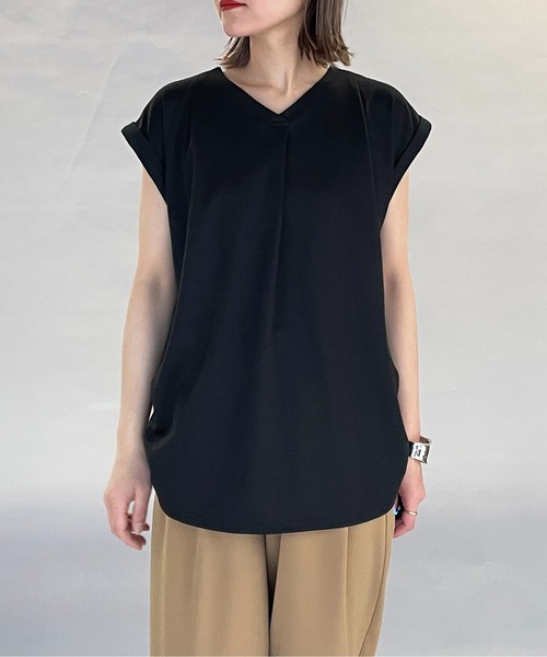 PICCIN（ピッチン）の「バックプリーツカットプルオーバー（Tシャツ/カットソー・レディース・ブラック/オフホワイト・M/L）」の18枚目の写真
