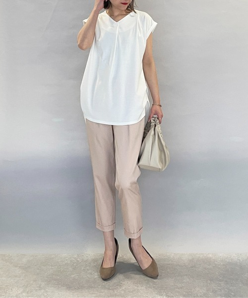 PICCIN（ピッチン）の「バックプリーツカットプルオーバー（Tシャツ/カットソー・レディース・ブラック/オフホワイト・M/L）」の8枚目の写真