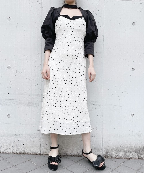 lilLilly（リルリリー）の「ハートサイドレースアップキャミドレス（ワンピース・レディース・ホワイト/ブラック/ピンク・FREE）」の9枚目の写真