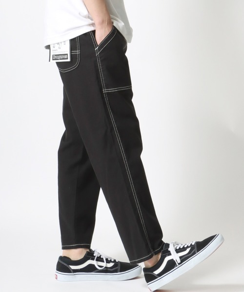 Lee(リー)の「Lee/リー DUNGAREES BAKER EASY CROP PANTS/クロップド ベイカーパンツ/カラーパンツ/イージーパンツ/ルーズテーパードパンツ(デニムパンツ・メンズ・ベージュ/インディゴブルー/オリーブ/ライトインディゴブルー/ブラック/アイボリー/ブラウン/ワンウォッシュ/ストライプ・XL/S/L/M)」の16枚目の写真