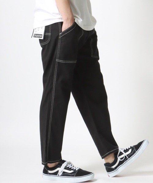 Lee(リー)の「Lee/リー DUNGAREES BAKER EASY CROP PANTS/クロップド ベイカーパンツ/カラーパンツ/イージーパンツ/ルーズテーパードパンツ(デニムパンツ・メンズ・ベージュ/インディゴブルー/オリーブ/ライトインディゴブルー/ブラック/アイボリー/ブラウン/ワンウォッシュ/ストライプ・XL/S/L/M)」の17枚目の写真