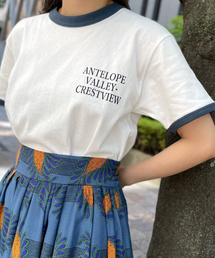 プリントトリムTシャツ
