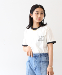 プリントトリムTシャツ