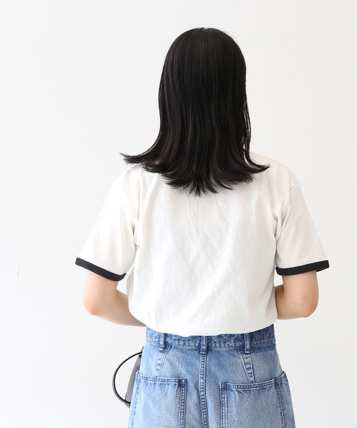 journal standard L'essage(ジャーナルスタンダードレサージュ)の「プリントトリムTシャツ(Tシャツ/カットソー・レディース・ブラック/ブルー・FREE)」の7枚目の写真