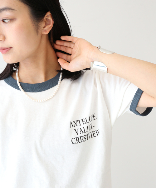journal standard L'essage(ジャーナルスタンダードレサージュ)の「プリントトリムTシャツ(Tシャツ/カットソー・レディース・ブラック/ブルー・FREE)」の20枚目の写真
