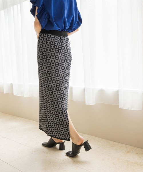 エミリオ・プッチ タイトスカート 幾何学模様 柄スカート エミリオ