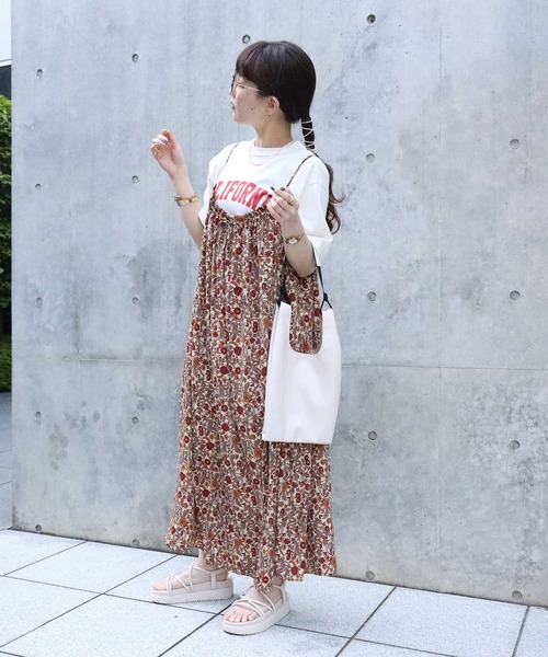 HONEYSUCKLE ROSE（ハニーサックルローズ）の「【HONEYSUCKLE ROSE】エスニック柄キャミワンピース（シャツワンピース・レディース・ベージュ/パープル/ダークグレー・M/L）」の12枚目の写真