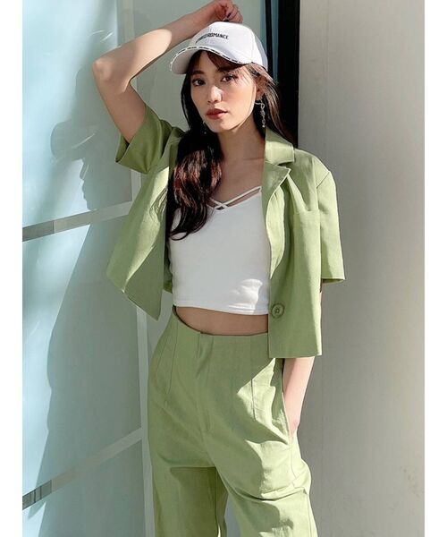 GYDA（ジェイダ）の「バインダービスチェ（キャミソール・レディース・オフホワイト/ブラック・FREE）」の7枚目の写真