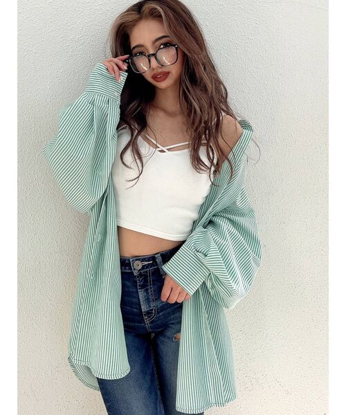 GYDA（ジェイダ）の「バインダービスチェ（キャミソール・レディース・オフホワイト/ブラック・FREE）」の9枚目の写真