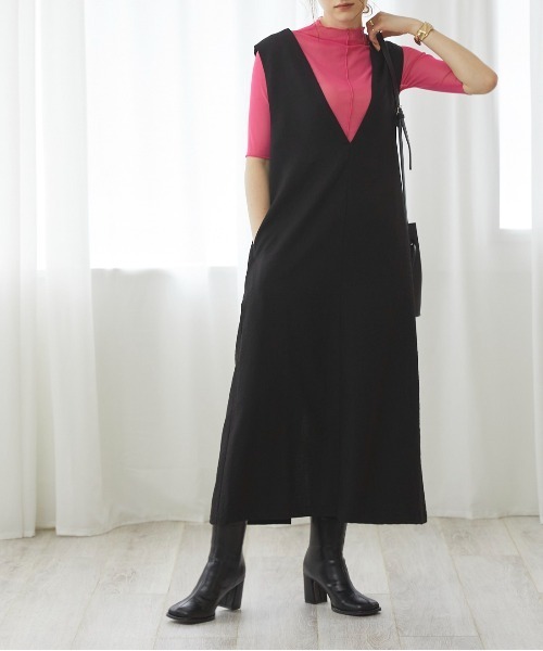 ANGIE（アンジー）の「リネンタッチVネックワンピース（ワンピース・レディース・ブラック/アイボリー・FREE）」の20枚目の写真