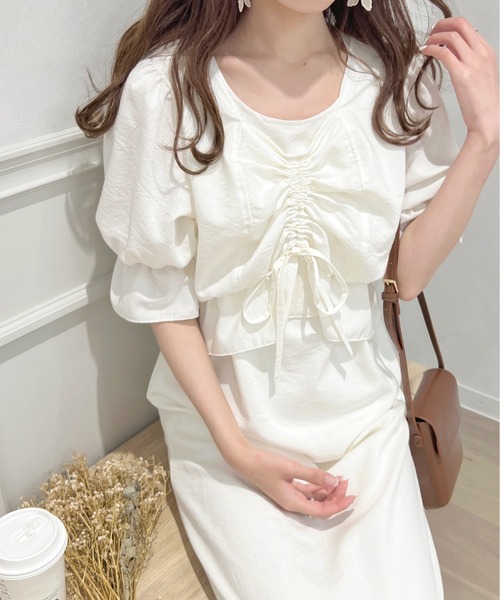 apres jour（アプレジュール）の「【セットアップ可能】チロルブラウス【ZOZOTOWN限定アイテム】（シャツ/ブラウス・レディース・ブラック/オフホワイト/ピンク・X-LARGE/フリー）」の2枚目の写真