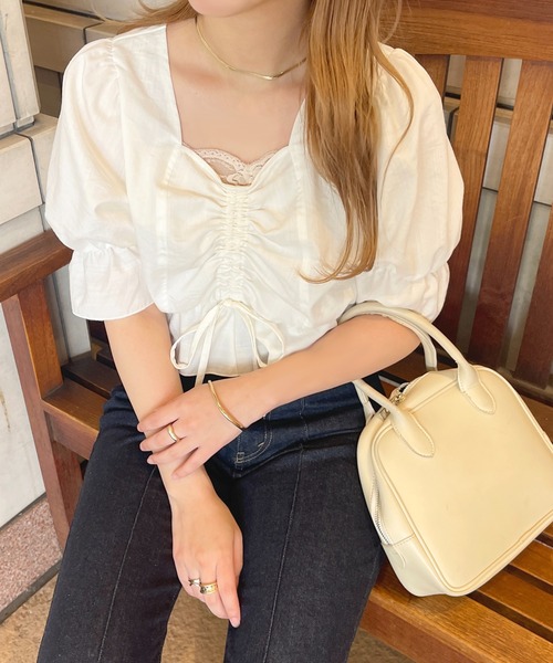 apres jour（アプレジュール）の「【セットアップ可能】チロルブラウス【ZOZOTOWN限定アイテム】（シャツ/ブラウス・レディース・ブラック/オフホワイト/ピンク・X-LARGE/フリー）」の5枚目の写真