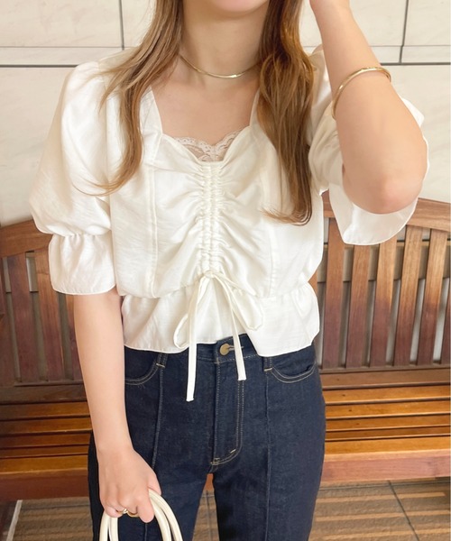 apres jour（アプレジュール）の「【セットアップ可能】チロルブラウス【ZOZOTOWN限定アイテム】（シャツ/ブラウス・レディース・ブラック/オフホワイト/ピンク・X-LARGE/フリー）」の7枚目の写真