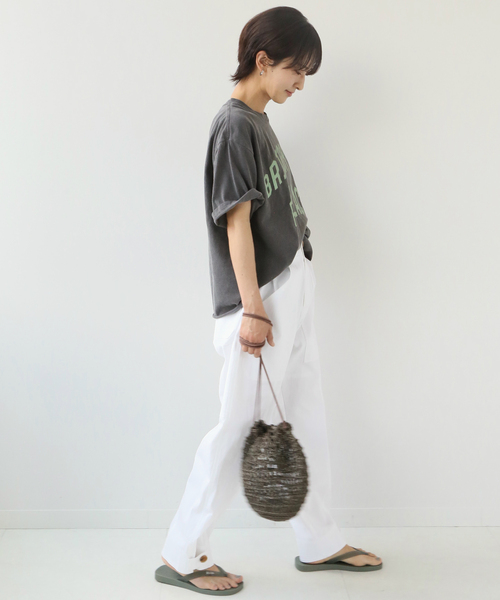THE DAY ON THE BEACH（ザデイオンザビーチ）の「【THE DAY ON THE BEACH 】CUT OFF T-SH：Tシャツ（Tシャツ/カットソー・レディース・ブラック系その他/アイボリー/レンガ/ホワイト・FREE）」の7枚目の写真