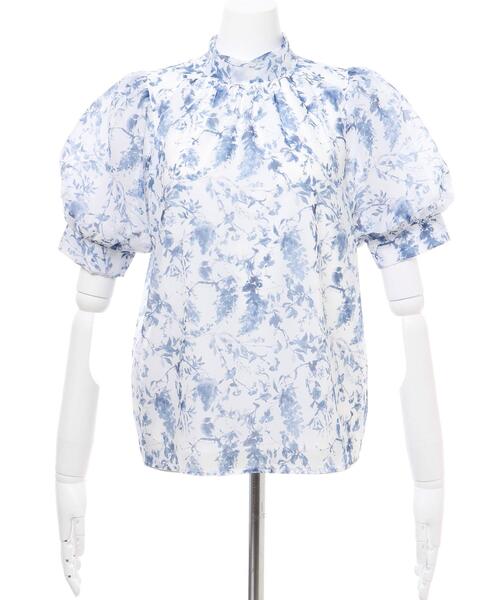 INGNI（イング）の「2WAYリボン花柄シアー／ブラウス（シャツ/ブラウス・レディース・ホワイト×ピンク/ホワイト×ブルー・M）」の3枚目の写真