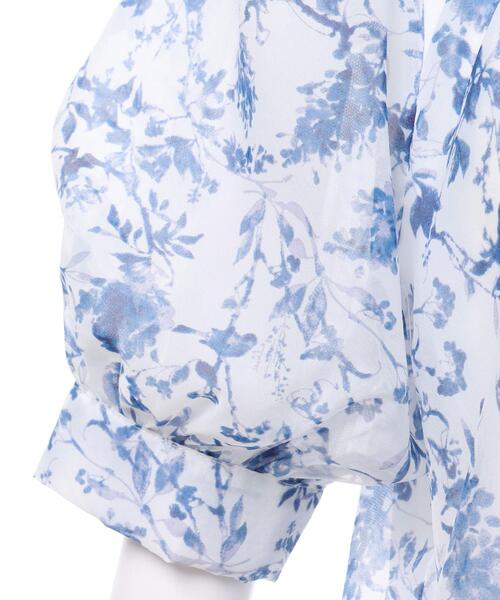 INGNI（イング）の「2WAYリボン花柄シアー／ブラウス（シャツ/ブラウス・レディース・ホワイト×ピンク/ホワイト×ブルー・M）」の8枚目の写真